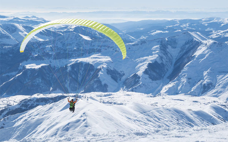 Popular type of outdoor activity is paragliding flights in New Gudauri